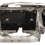 Blick auf die Rohkarosserie des Audi R8 von 2016 von hinten