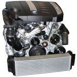 Blick auf den komplett montierten BMW Dieselmotor 6-Zylinder
