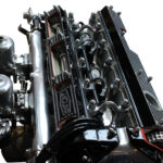 XJ6 Motor von schräg oben fotografiert, Blick auf die Zylinderbänke